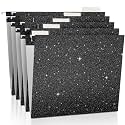 25 Pcs Black Hanging File Folders 12 x 9.25'' Glitter Hanging Folders with 25 Paper 1/5 Cut Adjustable Tab and 25 Plastic Tab for Medical Charts Office Desktop