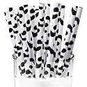 25 Pcs Cow Party Supplies Straws Farm Birthday Party Supplies Paper Straws Cow Print Drinking Black and White Straws for Kids Birthday Farm Theme Party Baby Bridal Shower Decorations