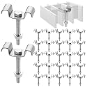 25 Pcs Grating Clip Saddle Clip with M8 x 60mm Bolt for 1.25" Grate Opening