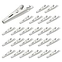 25 Pcs Nickel Plated Alligator Clips Metal Alligator Clip Crocodile Electrical Clamps Silver Nickel Plated Test Wire Spring Clamp Silver Tone Alligator Clips for Laboratory Electric Testing Work