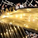 25 Pcs Wedding Wands Ribbon Streamers with 3 Colorful Flashing Modes, Light up LED Silk Fairy Wands, Glow Lace Stick with Bells for Wedding Reception, Graduation, New Year, Birthday Party (Warm White)