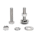 (25 Sets) 1/4-20 x 1-1/2" Hex Head Screw Bolt, Nuts, Flat Washer &amp; Spring Lock Washers, 18-8 (304) Stainless Steel, Fully Threaded, by Skvltvfyt
