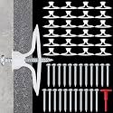 25 Sets Drywall Anchors & Screws Kit for 5/8" to 3/4" Plasterboard