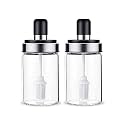 250 ml Glass Oil Dispenser With Basting Brush, Oil Ghee Containers For Kitchen Oil Brush For BBQ Pastry Grill Baking Kitchen Cooking (2 - Brush Jar)