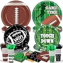250 Pcs Football Birthday Party Decorations Football Disposable Party Tableware Sets Including Plates Cups Napkins Rugby Sports Games Dinnerware for Sports Birthday Parties Decor Supplies Serves 50
