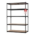 2500 LBS Heavy Duty Garage Storage Shelves 5-Tier, 48"L x 24"W x 72"H Industrial Metal Shelving Unit, Adjustable Steel Rack for Pantry, Basement, Warehouse & Garage Organization