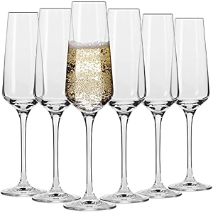 250ml crystal champagne flute glass set of 6  perfect for home restaurants and parties  lead-free clear durable glassware perfect for home restaurants and parties