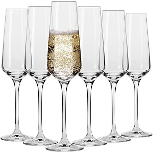 250ml crystal champagne flute glass set of 8  perfect for home restaurants and parties  lead-free clear durable glassware perfect for home restaurants and parties