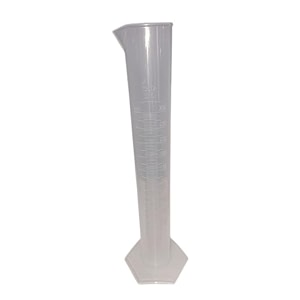 250ml polypropylene measuring cylinder  hexagonal base clear graduations chemical resistant  for laboratory use pack of 1
