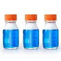 250ml Round Media Storage Bottles with GL45 Screw Cap Borosilicate Glass Maximum temperature 249.8°F Pack of 3