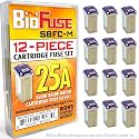 25A SBFC-M Slow Blow Micro Cartridge 12-Piece Fuse Assortment (MCASE, FMM Type Fuses)