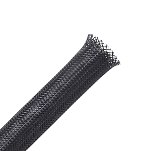 25ft - 15 inch flexo pet expandable braided sleeving - black - alex tech braided cable sleeve