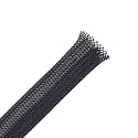 25ft - 1/8 inch Flexo PET Expandable Braided Sleeving - Black - Alex Tech Braided Cable Sleeve