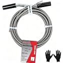 25 Ft Handheld Drain Auger, 3/8 In Manual Plumbing Snake