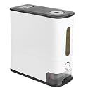 Casafoyer 25LBS Vertical Rice Dispenser with Dustproof Lid Large Capacity Grain Storage Container with Measuring Cup Built-in Fresh Box for Kitchen Pantry Count