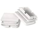 25mm (1 Inch) Square Plastic Plug, Square White Plastic End Cap, Hardware Plugs, Pipe Tubing End Cap for Chair Table Stool Leg, 10 PCS
