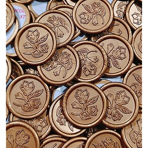 25mm 25 pieces handmade superior quality self adhesive wax seals made in india wax seal stickers for wedding invitation cards greeting cards gift packing etc flower design antique gold