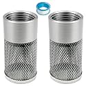 25MM Garden Hose Strainer, Hose Inlet Strainer Mesh Filter, Compatible with Livewell Pump, for Irrigation Garden High Pressure Sprayer Garden Hose Suction Line, with Blue Industrial Tape, 2PCS