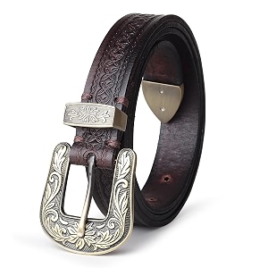 25mm genuine leather waist belt for women - fancy vintage buckle belt for jeans  stylish adjustable party belt for ladiesgirlswomen  waist size 28-44 inches