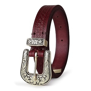 25mm genuine leather waist belt for women - fancy vintage buckle belt for jeans  stylish adjustable party belt for ladiesgirlswomen  waist size 28-44 inches