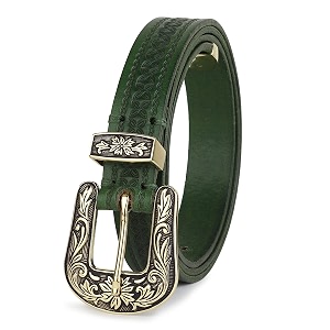 25mm genuine leather waist belt for women - fancy vintage buckle belt for jeans  stylish adjustable party belt for ladiesgirlswomen  waist size 28-44 inches
