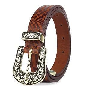 25mm genuine leather waist belt for women - fancy vintage buckle belt for jeans  stylish adjustable party belt for ladiesgirlswomen  waist size 28-44 inches
