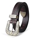 25mm Genuine Leather Waist Belt for Women - Fancy Vintage Buckle Belt For Jeans | Stylish Adjustable Party Belt For Ladies/Girls/Women | Waist Size 28-44 Inches