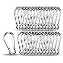 25pcs 2.36 inch Small 304 Stainless Steel Carabiner Clip Hooks Spring Snap