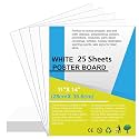 25Pcs Poster Board 11" x 14" White Small Poster Board Bulk, ROOKEA 250Gsm Thickness Vision Boards Smart Poster Paper for School Arts Craft Projects Presentations Drawing Scrapbooking Graphic Display