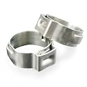 25PCS Single Ear Hose Clamps, 8.5-10.0mm 304 Stainless Steel Ear Clamps by MISPIRE, Stepless Hose Clamps Cinch Rings for Automotive, Home Appliance Line and Plumbing