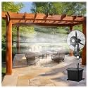 26" 30" Height Adjustable Industrial Oscillating Misting Fan - 3 Speed, 42L Tank, Outdoor Pedestal Spray Fan for Garage, Shop, Patio, Gazebo Cooling