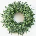26" Artificial Boxwood Wreath Fake Plant for Front Door Decor (Green)