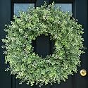 26'' Artificial Eucalyptus Wreath with Seeds for Front Door Decor(Green)