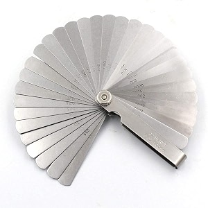 26 blade feeler gauge 00015 inch to 0025 inch thickness measuring tool stainless steel foldable gap gauge for valve spark plug mechanical automotive inspection