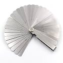 26 Blade Feeler Gauge 0.0015 Inch to 0.025 Inch Thickness Measuring Tool Stainless Steel Foldable Gap Gauge for Valve Spark Plug Mechanical Automotive Inspection