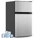 Electactic 3.2 Cu.Ft Mini Fridge with Freezer for Bedroom, Office, Silver