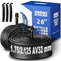 26 Inch Mountain Bike Tire Inner Tube 26 x 1.75 1.85 1.9 1.95 2.0 2.1 2.125 2.2 2.25 2.3 2.35 2.4 4.0 Presta 48mm Schrader Valve 32mm, Heavy Duty Butyl Rubber 26in MTB Bicycle Tube Replacement 2 Pack