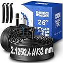 26 Inch Mountain Bike Tire Inner Tube 26 x 1.75 1.85 1.9 1.95 2.0 2.1 2.125 2.2 2.25 2.3 2.35 2.4 4.0 Presta 48mm Schrader Valve 32mm, Heavy Duty Butyl Rubber 26in MTB Bicycle Tube Replacement 2 Pack