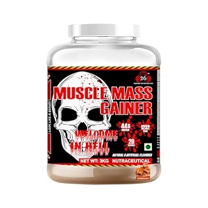 26 inches nutrition inc muscle mass gainer powder butterscotch 3kg