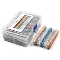 2600Pcs 130 Values Resistor Kit 1/4W, 1 Ohm-3M Ohm RoHS Compliant MelkTemn Resistor Assortment Kit Metal Carbon Film Fixed 1% Electrical Resistors Set Assortment Resistance Optional 100% New