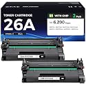 26A Toner Cartridge Black 2-Pack High Yield with Chip Replacement for HP 26A CF226A Compatible with HP LaserJet Pro MFP M426fdn M426fdw M402dn M402dne M402dw M402n Printer M426 M402 Series Ink Copier