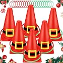 26Pcs Plastic Christmas Ring Toss Game for Kids, Xmas Carnival Party Game