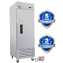 27" Commercial Freezer 23 Cu.Ft Upright Reach-In, Stainless Steel Standalone Freezer with Digital Control, ETL Certified for Restaurant Kitchen Garage