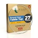 27" Inch Round Glass Table Top 1/2" Thick Tempered Beveled Edge by Fab Glass and Mirror