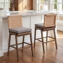 2734 Woven Linen Counter Stools Set of