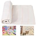 27" x 19" Overlocking Monks Cloth for Punch Needle Rug Tufting Fabric with Marked Lines, Punch Needle Fabric for Gun Rug Tufting and Embroidery,White Punch Needle & Tufting Cloth