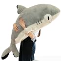 27.5 Inch SharkPlush Toy Pillow,Giant Shark Stuffed Animal,Soft Shark Pillow Cushion Shark Plush Pillow Chubby Stuffed Shark Toy,for Home Room Décor Kids Bedtime Gift Throw Pillow (Grey)