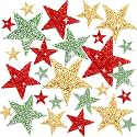 27 Pcs 4 Size Christmas Themed Rhinestone Star Patches for DIY