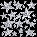 27 Pieces Rhinestone Star Patches for DIY, 4 Sizes Iron On Adhesive Glitter Star Appliques for Clothing Repair and Decoration (Silver, Mixed Size)