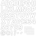 270Pcs 3In Bulletin Board Paper Letters and Numbers, Capital Letters, Numbers, Punctuation Card Stock Punch Out Letter for Classroom Poster Bulletin Board Window Door Home Decor Mailbox Sign, White
